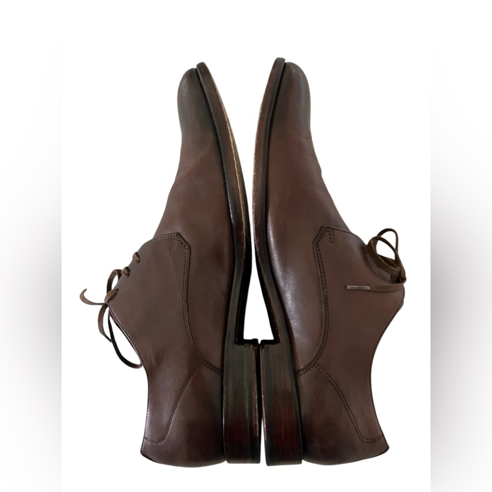 John Varvatos Luxe Oxford Brown Leather Plain Toe Dress Shoes Men’s Size 11 - Picture 11 of 16